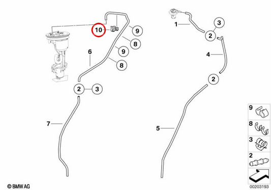Portamanguito doble OEM 13537700779 D=13/8,2 mm para motos BMW R 1200 RT, R 900 RT, S 1000 R. Original BMW Motorrad.