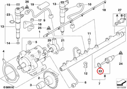 OEM sealing washer 13537786471 for BMW E46, E39, E38, E53. Original BMW.