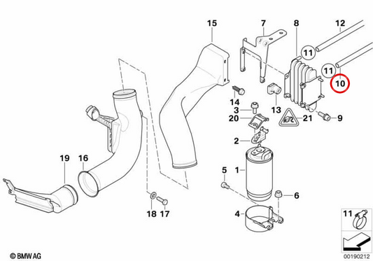 OEM -Eintrittshülle 13537786810 für BMW E39. Original BMW.