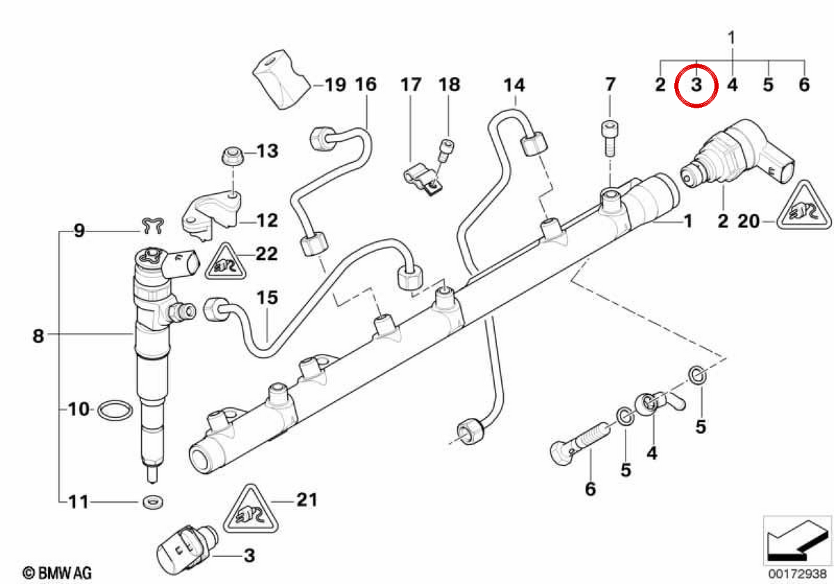 Sensor de pressão OEM 13537787167 para BMW Série 1 E87, Série 3 E46/E90/E91/E92/E93, Série 5 E60/E61, X3 E83, X5 E53/E70, X6 E71… e muito mais. BMW genuíno.