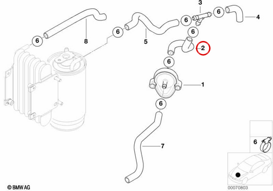 Manica di ammissione OEM 13537790813 per BMW E39 520i, 523i, 525i, 528i, 530i. BMW originale.