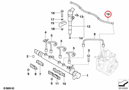 Leckölleitung OEM 13537791106 für MINI One D R50. Originaler MINI.