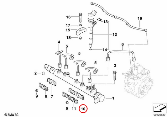 Grapa de inyección OEM 13537791119 para MINI R50 One D (2003-2006). Original MINI.
