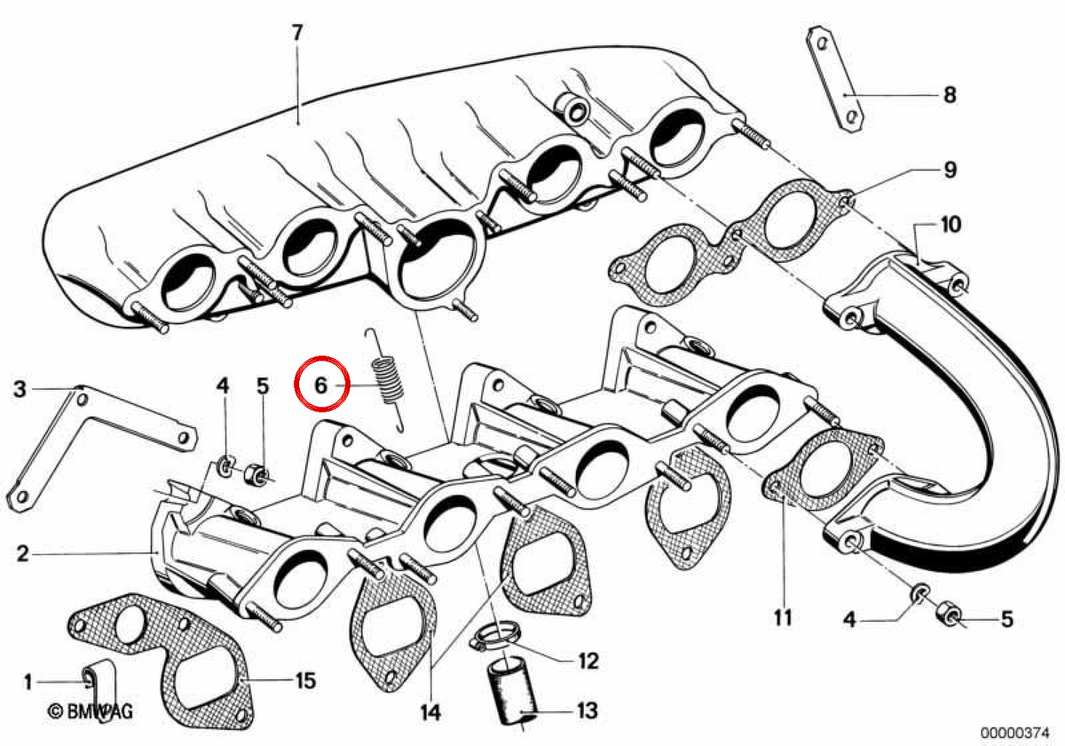 OEM Traction Spring 13541257052 per BMW E12. BMW originale.