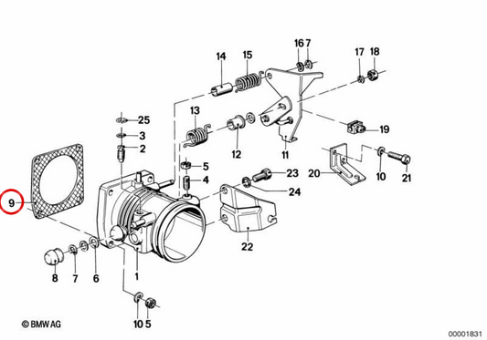 Board ohne Asbestos OEM 13541266292 für BMW E21, E28. Original BMW.