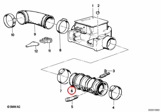 OEM -Eintrittshülle 13541276704 für BMW E28, E24, E23. Original BMW.
