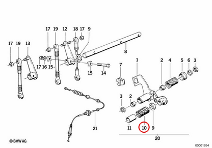 Muelle de presión OEM 13541309715 para BMW E36, E28, E34, E24, Z3. Original BMW.