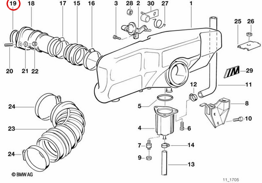 Ring-Ring (joint torique) OEM 13541317994 pour BMW E23, E24, E28, E30, E31, E32, E34, Z3. BMW d'origine.