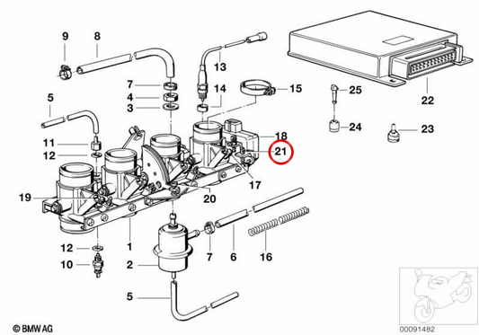 Parafuso de ajuste OEM 13541461238 para motocicletas BMW K1200GT, K1200RS, K75, K1... e muito mais. Originais BMW Motorrad.