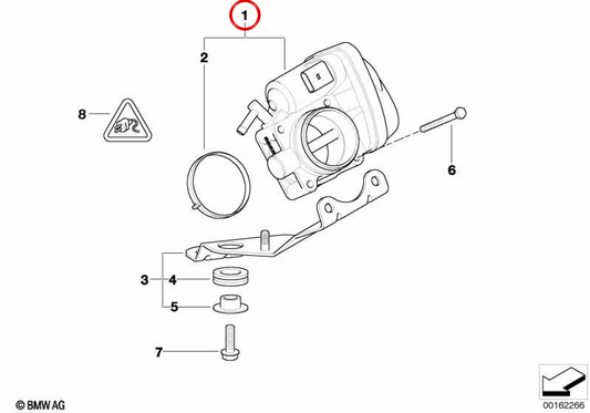 OEM Choke Valve Pipe 13541503358 for MINI Cooper S, Cooper S JCW GP, R52, R53. Original MINI.