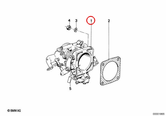 Corpo do acelerador OEM 13541726611 para BMW E28, E34, E24, E23, E32. BMW genuíno.