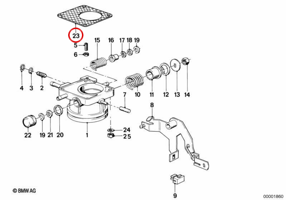Board without Amento Oem 13541727996 for BMW E21, E30, E12, E28. Original BMW.