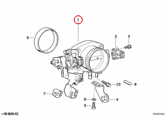 Corpo do acelerador OEM 13541740130 para BMW E36. BMW genuíno.