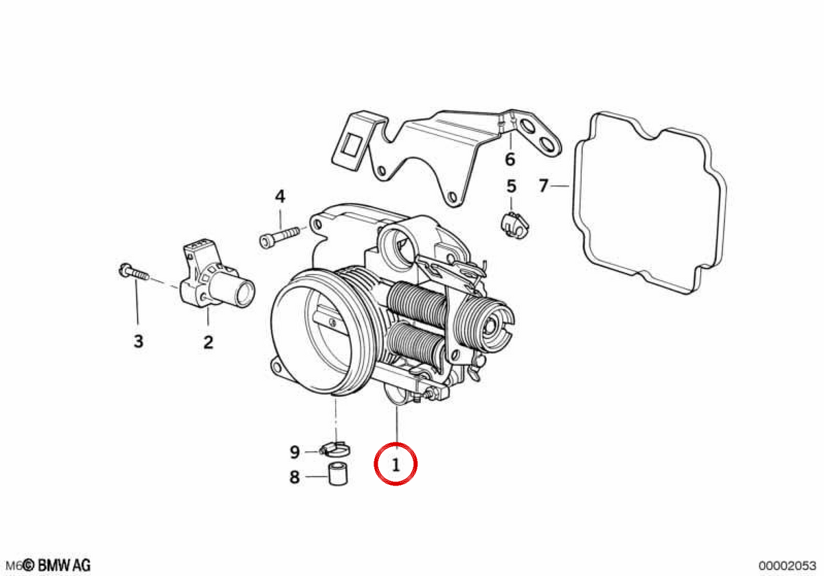 OEM Mariposa Corps 13541747763 per BMW E34, E32, E38. BMW originale.