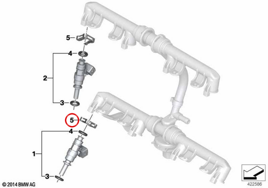 Clip elastica OEM 13545B442C1 per moto BMW S 1000 R, S 1000 RR, M 1000 RR, S 1000 XR... e altro ancora. BMW Motorrad originale.
