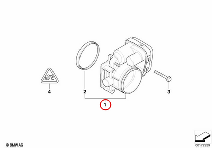Corps de papillon OEM 13547502445 pour BMW E36, E46, E39, E60, E65, E66, E83, E53, Z3, E85. BMW d'origine.
