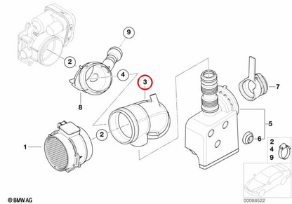 OEM -Eintrittshülle 13547510315 für BMW E46, E39, E60, E61, X3 E83, X5 E53, Z3 E36, Z4 E85. Original BMW.