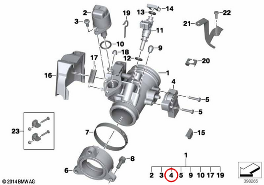Papillon de starter OEM 13548406249 pour motos BMW R1200GS, F800GS, R nineT... et plus encore. BMW Motorrad d'origine.