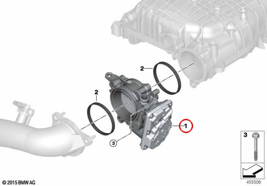 Corpo do acelerador OEM 13548601651 para BMW F20, F21, F22, F23, G42, F30, F31, F34, G20, G21, G28, F32, F33, F36, G22, G23, G26, G30, G31, G38, G60, G61, G68, G32, G11, G12, G01, G08, G45, G02, G18, G06, G29. BMW genuíno.