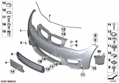 Soporte de matrícula imprimado para BMW Serie 1 E82, Serie 3 E90, E90N, E92, E92N, E93, E93N (OEM 51117892577). Original BMW.