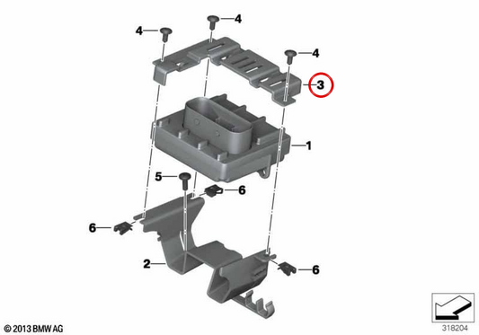 Cobertura da unidade de comando BMS-C/E OEM 13617677467 para motos BMW F 650 GS, F 650 GS Dakar, G 650 GS, G 650 GS Sertão. Original BMW Motorrad.
