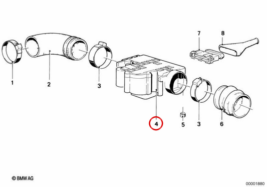 OEM Air Flowmètre 13621269264 pour BMW E12, E23, E24. BMW d'origine.