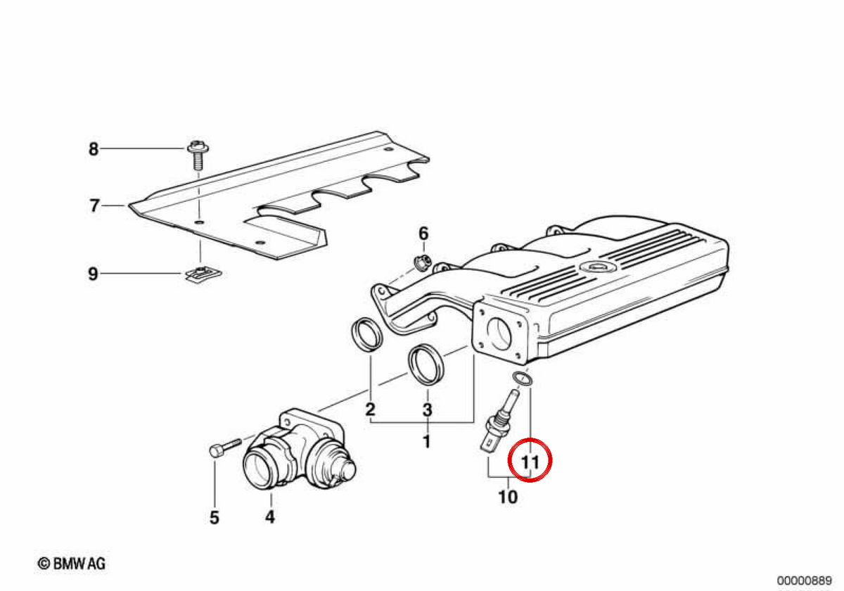 O-Ring (O-Ring) OEM 13621743299 für BMW E36, E46, E39, E60, E61, E38, E65, E66, E83, E53, Z3, E85. Original BMW.