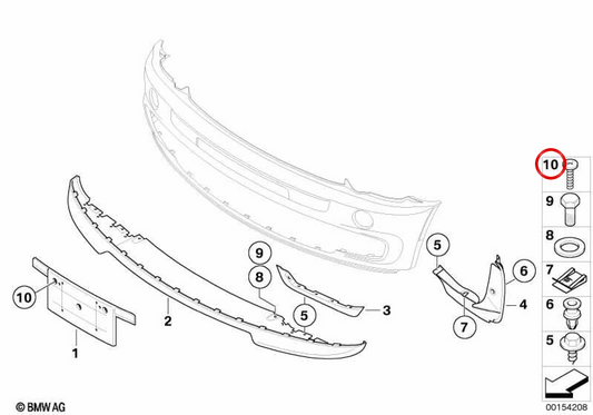 Parafuso OEM 13627506789 para MINI R53 (Cooper S JCW GP). MINI originais. Compatível com as versões E91W11 e E92W11 desde 2006.