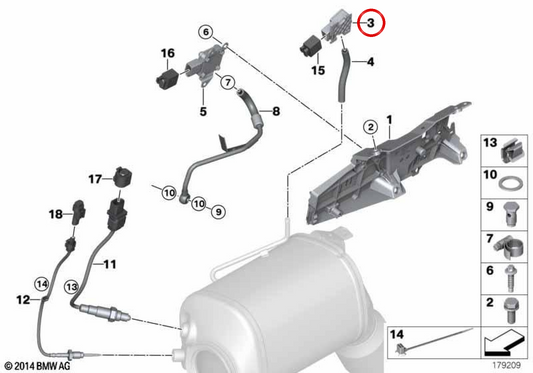 Sensor de presión de gases de escape OEM 13627805152 para BMW E81, E82, E87, E88, F20, F21, F22, E90, E91, E92, E93, F30, F31, F34, F32, F33, F36, E60, E61, F07, F10, F11, E63, E64, F06, F12, F13, F01, F02, E84, E83, F25, F26, E70, E71 y para MINI R