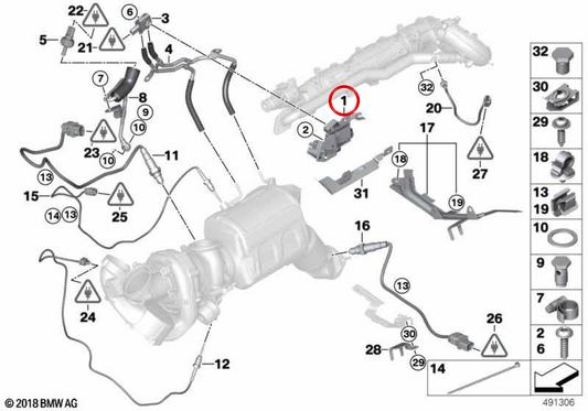 Supporto del sensore OEM 13628574748 per BMW F30, F31, F34, F32, F33, F36, F07, F10, F11, F06, F12, F13, F01, F02, F25, F26, F15, F16. BMW originale.