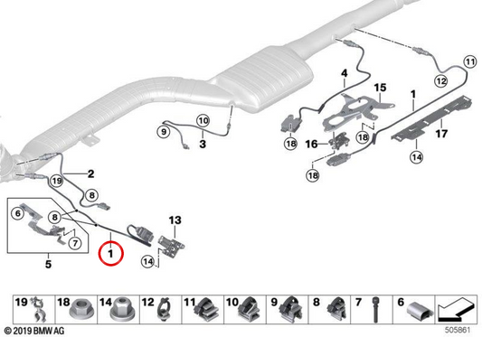 NOX Sensor for BMW G42, G20, G20N, G21, G21N, G28, G28N, G22, G23, G26, G30, G30N, G31, G31N, G32, G32N, G01, G01N, G02, G02N, G05 (OEM 13628594553). Genuine BMW