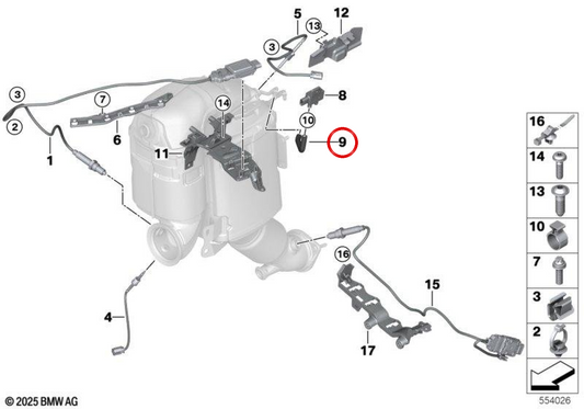 Tubo flexible de forma OEM 13628599064 para BMW Serie 5 G60, Serie 7 G70, X5 G05, X6 G06… y más. Original BMW.