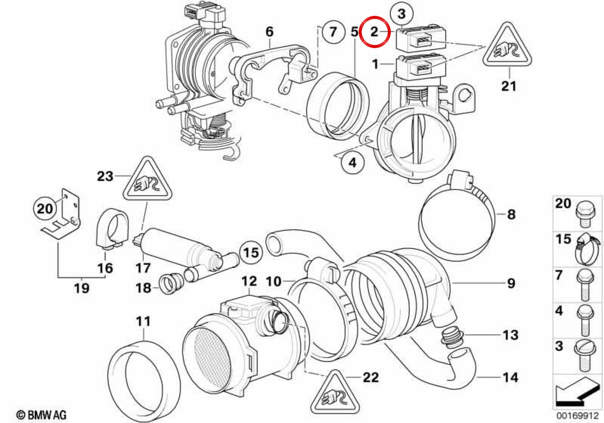 OEM -Beschleunigerpositionssensor 13631703562 für BMW E36, E34, E39, E38, Z3. Original BMW.