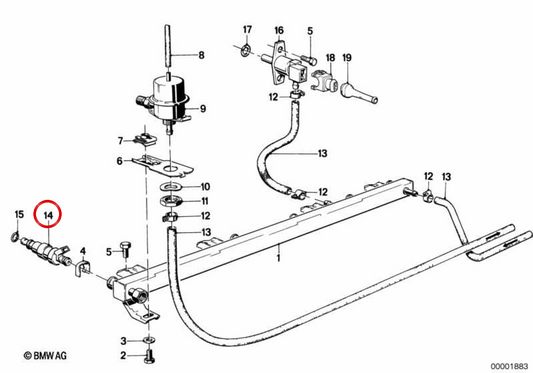 ** OEM -Kraftstoffinjektor 13641276149 für BMW E28, E24, E23. Original BMW. **