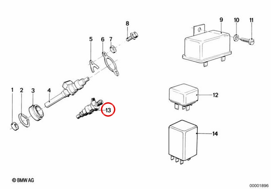 ** Injecteur de carburant OEM 13641286026 pour BMW E23, E24. BMW original.