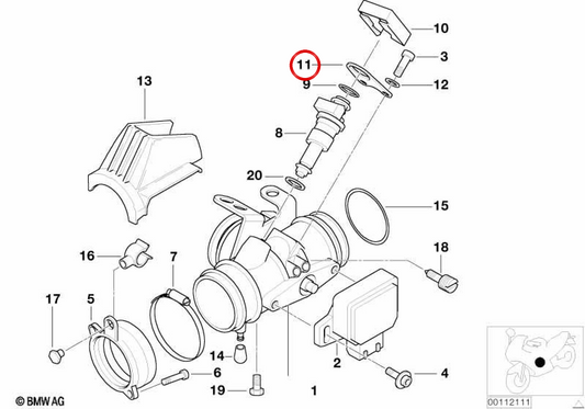 Staffa elastica OEM 13641340958 per moto BMW R850GS, R1100GS, R850R, R1100R, R850RT, R1100RT, R1100S e R1100RS. Originale BMW Motorrad