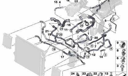 Soporte de chapa para BMW Serie 1 F20N, F21N, Serie 2 F22, F23, Serie 3 F30N, F31N, F34N, Serie 4 F32, F33, F36, Serie 6 G32, X3 G01, X4 G02 (OEM 17128616817). Original BMW