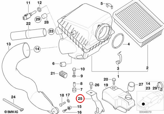 OEM -Zulassung Resonatorunterstützung 13711432412 für BMW E39, E38. Original BMW.