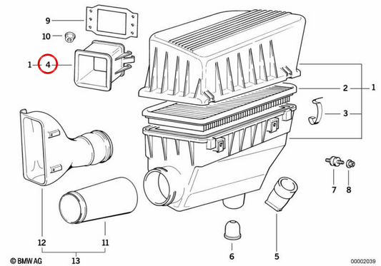 OEM Air Admission Conduit 13711734400 pour BMW E34, E36. BMW d'origine.