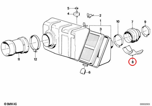 Tampa de cobertura OEM 13712243125 para BMW E30, E28. BMW genuíno.