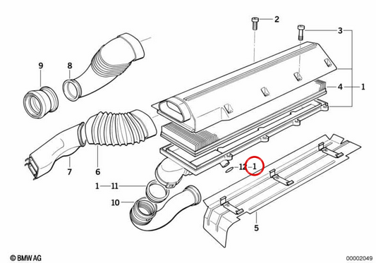 OEM -Zulassung Resonanzbox 1371245563 für BMW E36 (316i, 318i, 318IS). Original BMW.