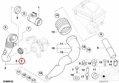 Anello di tenuta per BMW E82, E87, E88, E46, E90, E91, E92, E93, E39, E60, E61, E38, E65, E83, Z4 E89 (OEM 13712247398). BMW originale