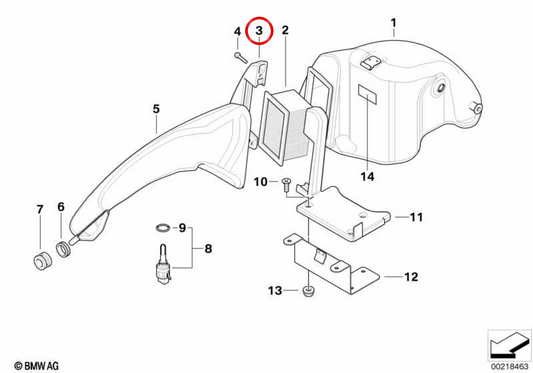 Flangia OEM 13712343579 per moto BMW F 650 GS, F 650 GS Dakar, G 650 GS, G 650 GS Sertão. BMW Motorrad originale.