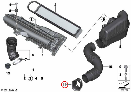 OEM Intake Pipe 13712754426 for MINI R56, R55, R57, R58, R59, R60, R61... and more. Original MINI.