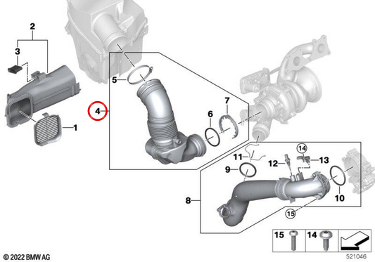 OEM -Luftkanal 13715A1BC61 für BMW G60, G70. Original BMW.