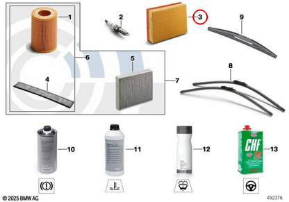 OEM -Luftfilter 1371754888 für BMW E70, E71. Original BMW.