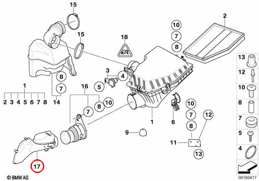 OEM -Zulassungskanal 13717571919 für BMW E60, E61. Original BMW.