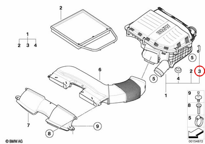 Clip di soggezione OEMA 13717576676 per BMW E82, E88, E90, E91, E92, E93, E60, E61, E89. BMW originale.