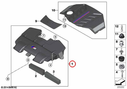 Silenziatore di ammissione OEM 13717589640 per BMW E70, E71. BMW originale.