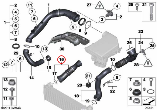 OEM -Zulassung Luftkanal 13717629284 für BMW F15, F16. Original BMW.